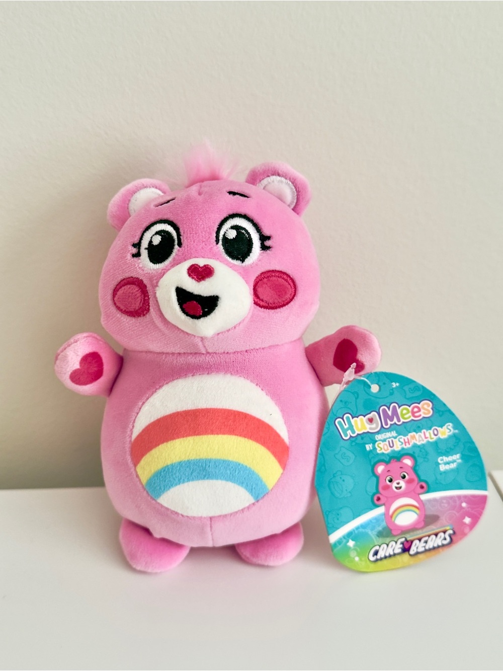 NWT Care Bears Hugmee | 6” Pink Cheer Bear Plush with Rainbow Belly 🌈🧸💕
